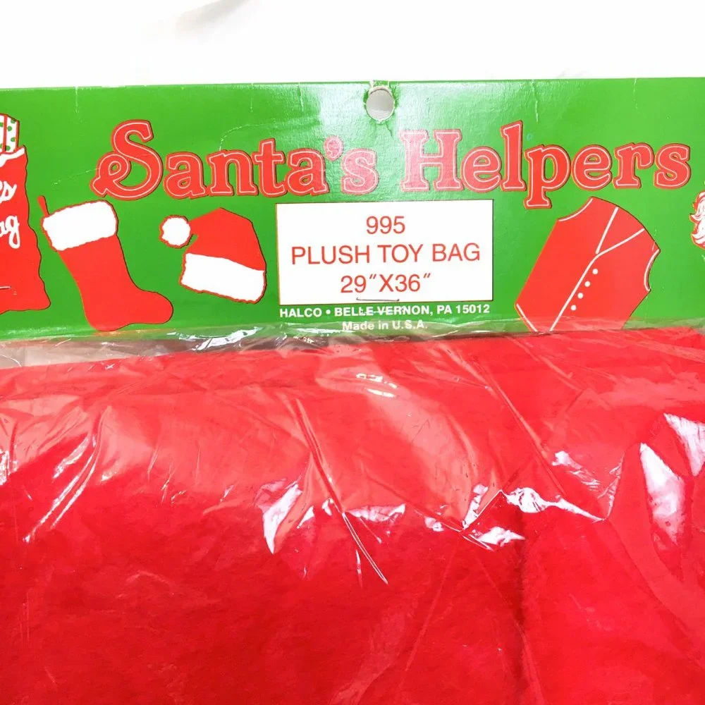 Halco Red Plush Santa Toy Bag #995 NWT NOS
